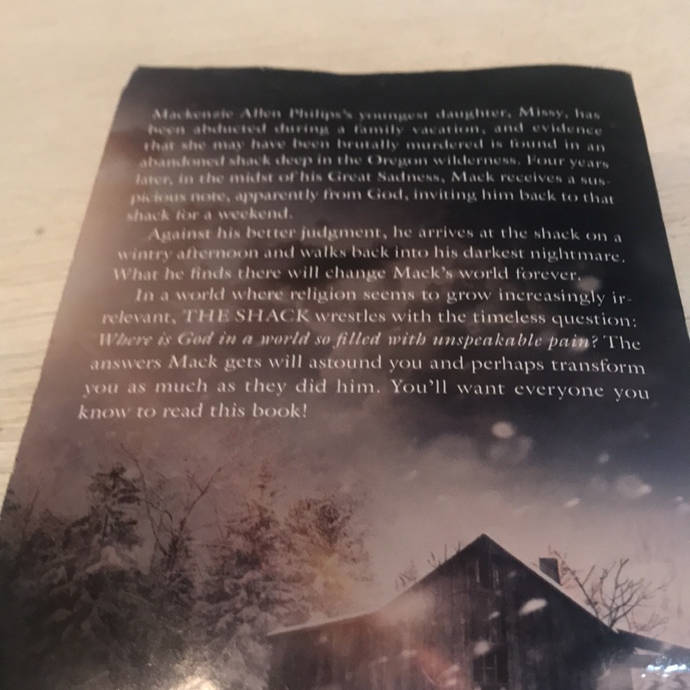 Paperback -THE SHACK!! Excellent read. - Picture 2 of 2